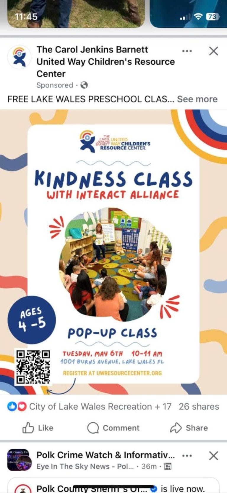 United Way Children’s Kindness Pop-Up Class Coming May 6