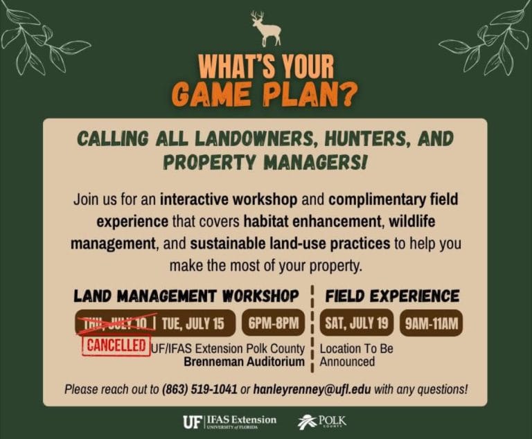 UF/IFAS Extension Office to Host Land Management Workshop July 15